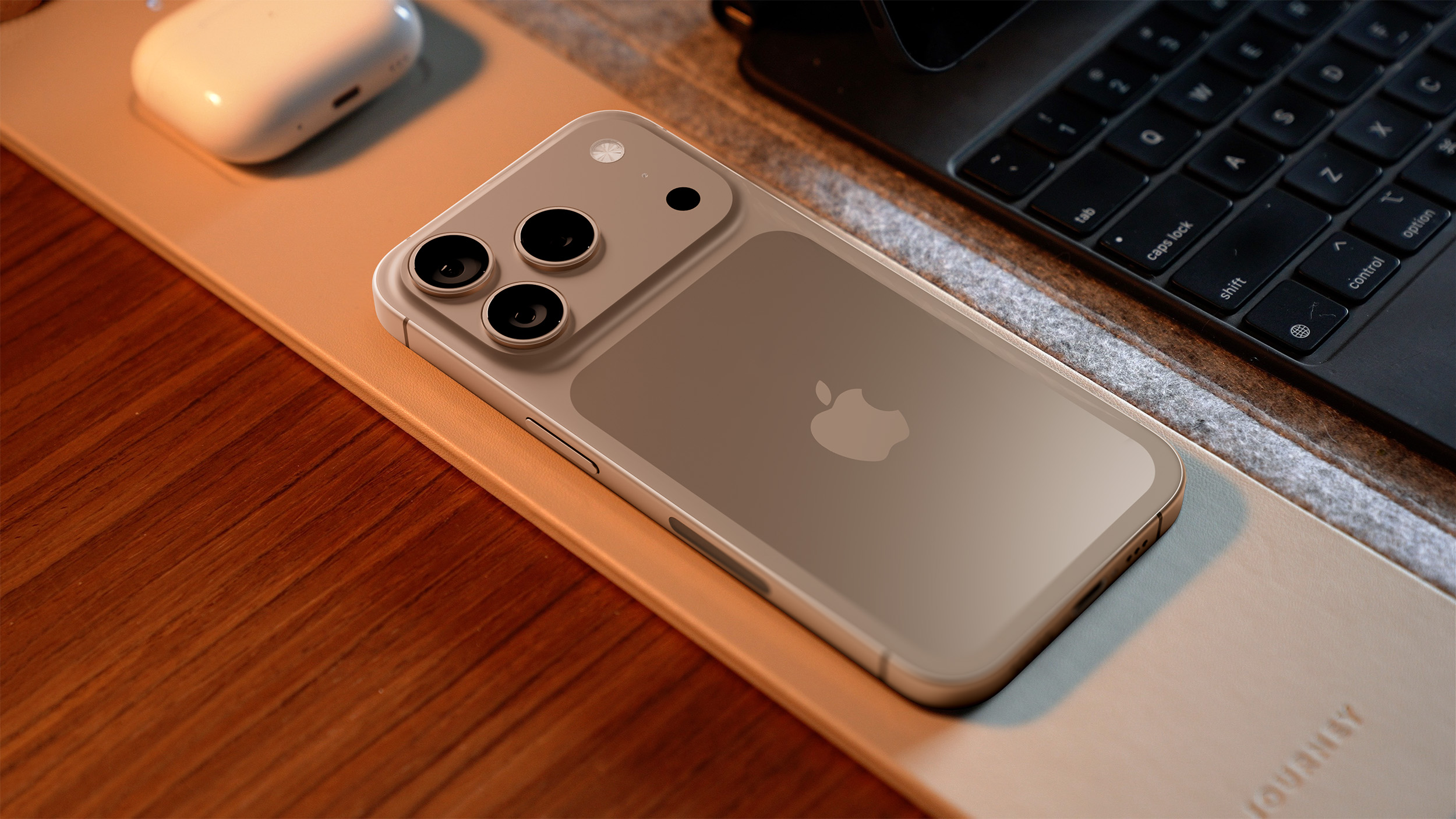 iPhone 17 Pro on Desk Centered 1