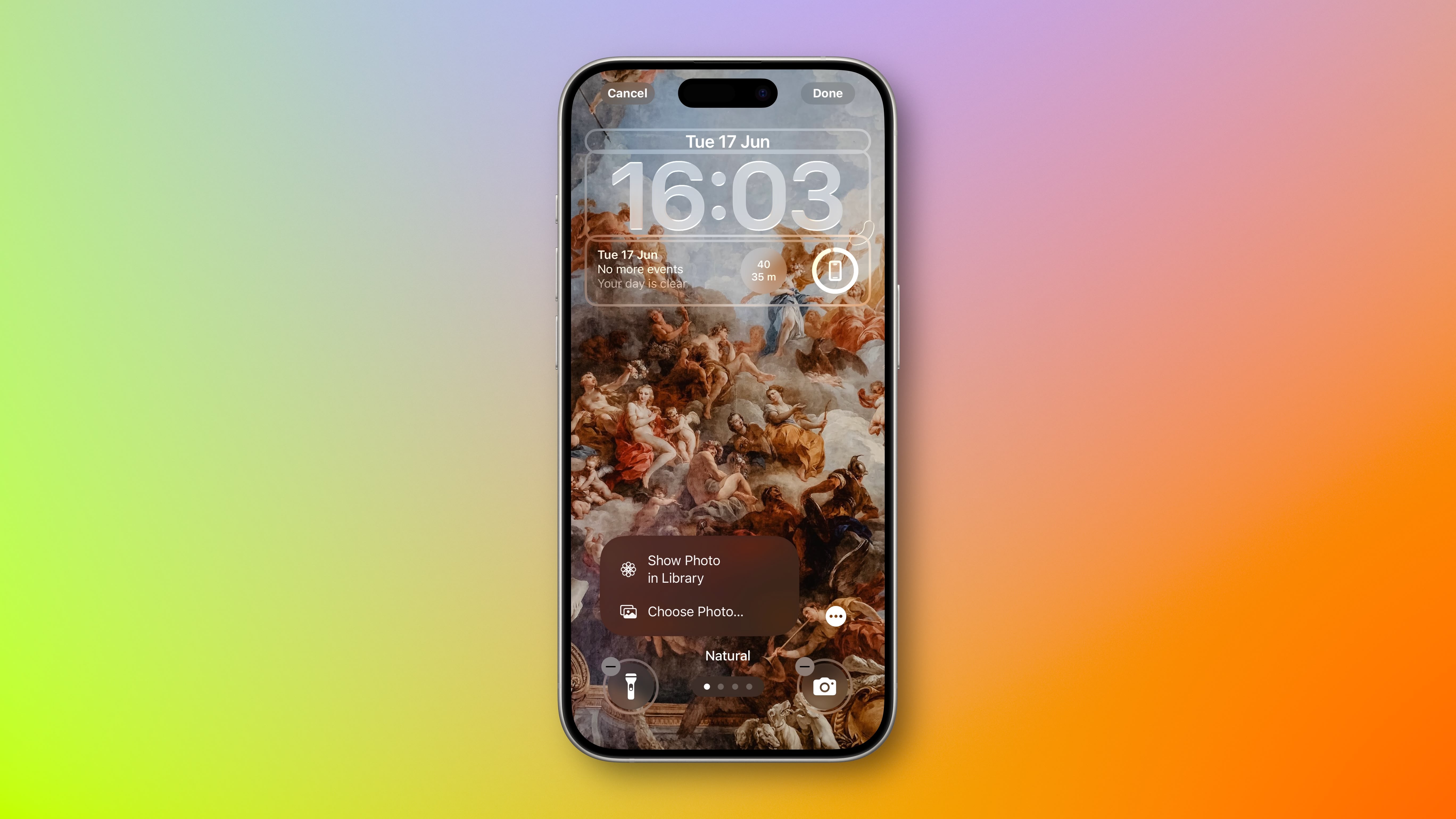 show photo in library lock screen